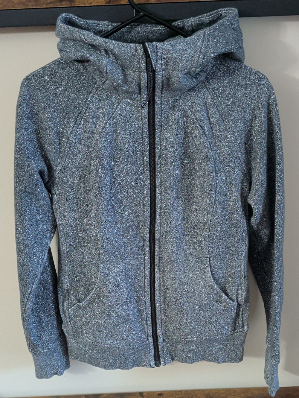 Women's Gray Sparkle Hooded Zip Jacket